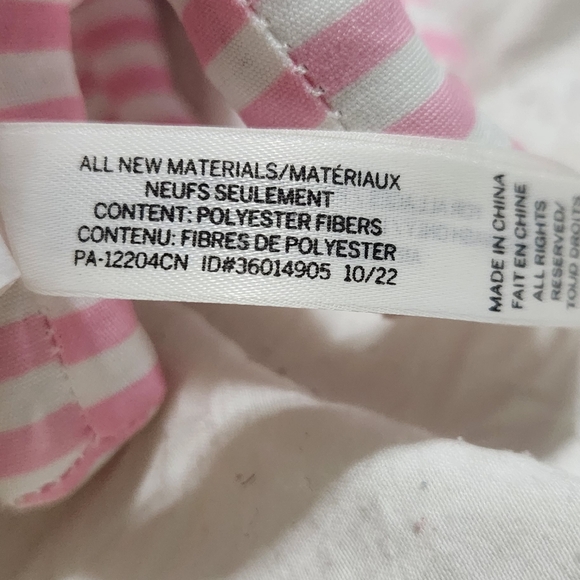 EUC Victoria's Secret PINK Love Pink Dog Plush Pink White Stripped Collectible - Picture 11 of 11